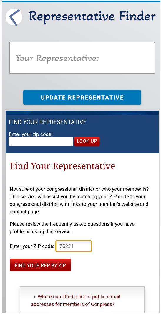 Find Your Rep by ZIP